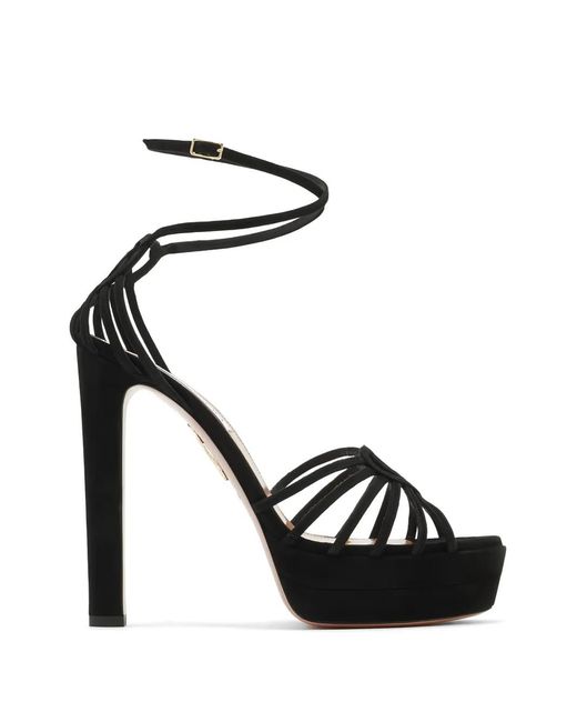 Aquazzura Black Sweetheart Plateau 130 Sandals