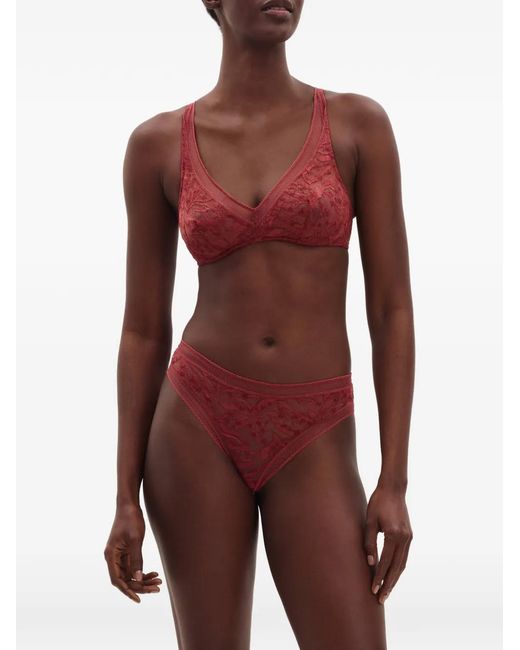 Eres Pink Pistil Lace Thong