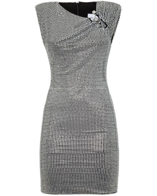 Philipp Plein Gray Embellished Mini Dress