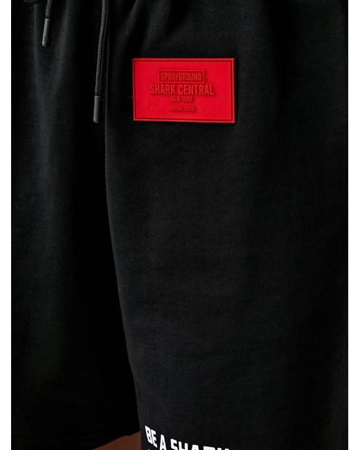 Sprayground Black Short À Logo Imprimé for men