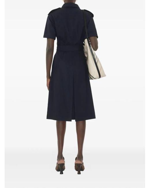 Vestido camisero de lana Burberry de color Blue