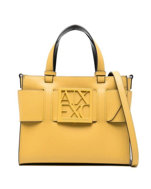 ARMANI EXCHANGE ロゴプレート ハンドバッグ Metallic