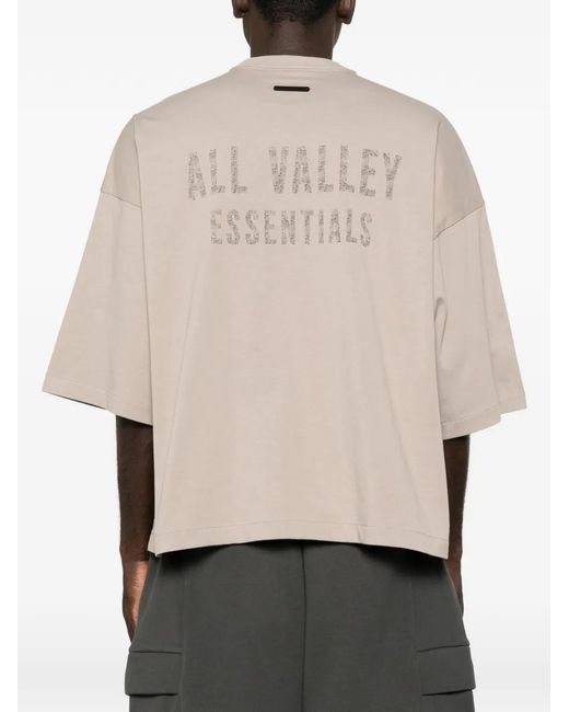 Fear Of God Natural Logo-Print Drop-Shoulder T-Shirt for men