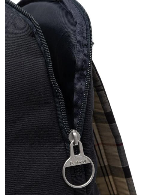 Barbour Blue Cascade City Logo-Plaque Zip-Fastening Backpack