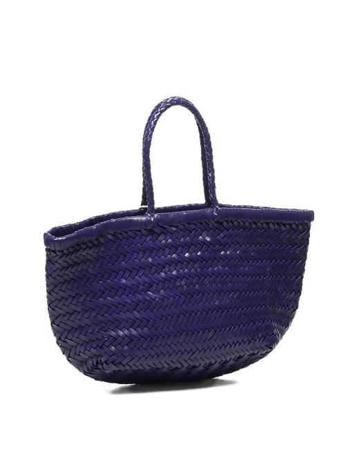 Dragon Diffusion Blue Triple Jump Woven Leather Tote Bag