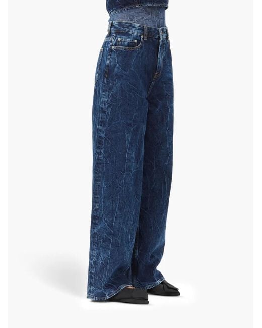 Ganni Blue Wide-Leg Denim Jeans