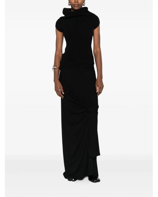 Rick Owens Black Cowl Neck Top