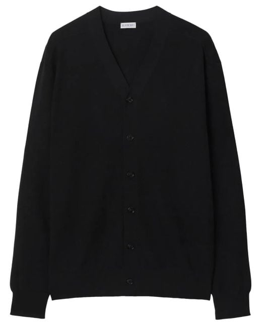 Burberry Black Seam-Detail Wool Cardigan for men