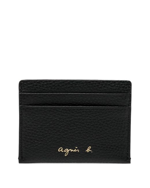 Agnes B. Black Leather Cardholder