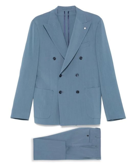 Traje de lana Luigi Bianchi de hombre de color Blue