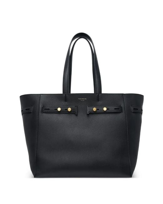 Borsa Tote Cabas di Thom Browne in Black