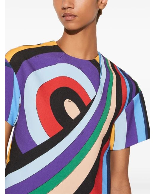 Top Con Stampa Iride di Emilio Pucci in Blue