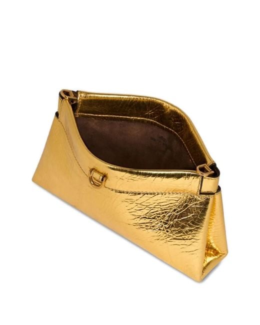 Etro White Mini Leather Clutch Talk With Chain Shoulder Strap