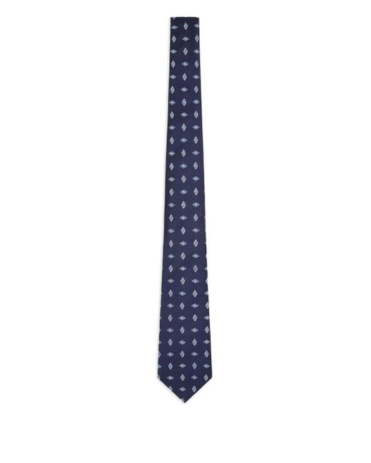 メンズ Giorgio Armani ジオメトリックパターン シルクネクタイ Blue