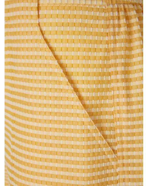 Jonathan Simkhai Yellow Checkered Straight-Leg Trousers