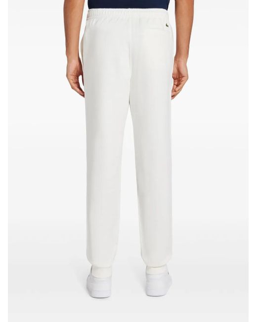 Lacoste White Organic Cotton Logo Track Pants for men