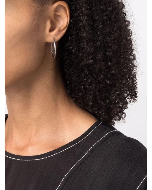 Maria Black White 14Kt 25Mm Alba Hoop Earring