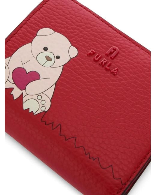 Furla Red Bear-Print Wallet