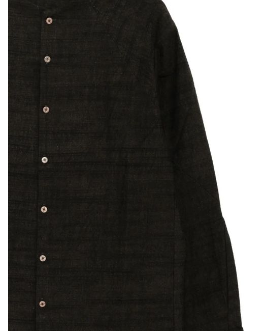DEVOA Black Textured Cotton Shirt for men