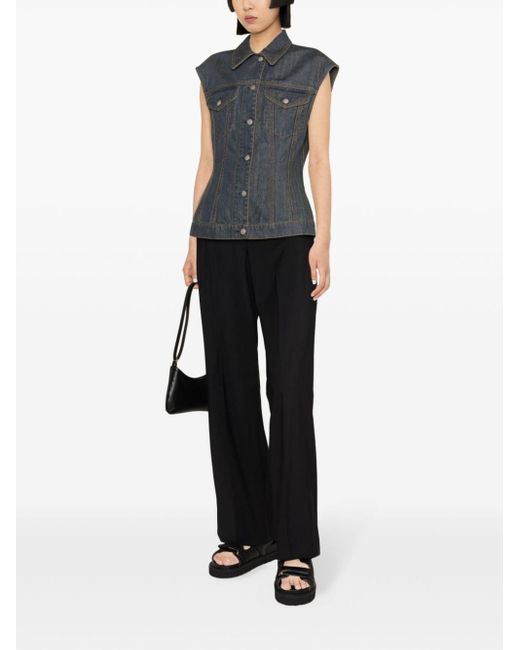 Gilet en jean boutonné Fabiana Filippi en coloris Black