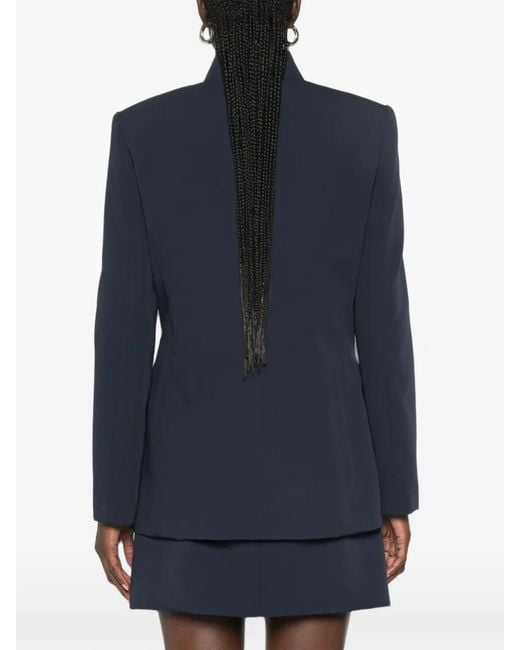 ViCOLO Blue Mandarin-Collar Button-Up Jacket
