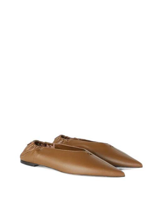 RETORI Brown Leather Flat Pumps