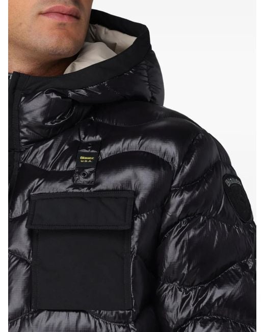 Blauer Black Bryant Hooded Quilted Jacket for men