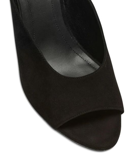 Balmain Black Open-Toe Suede Mule Sandals