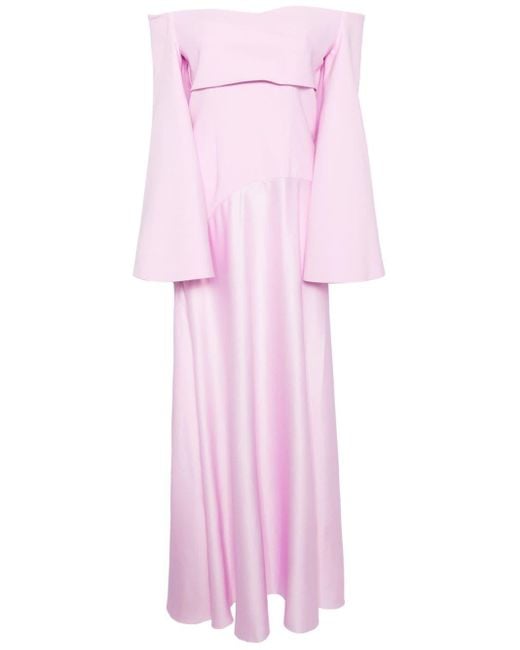 Robe longue à épaules dénudées Solace London en coloris Pink