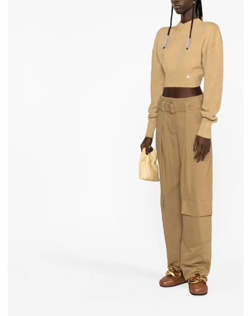 Low Classic Natural Tapered-Leg Cargo Trousers