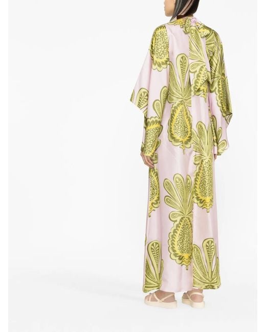 LaDoubleJ Metallic Magnifico Graphic-Print Silk Dress