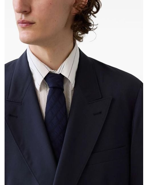 Carter Young Blue Kirk Unstructured Double-Breasted Blazer for men