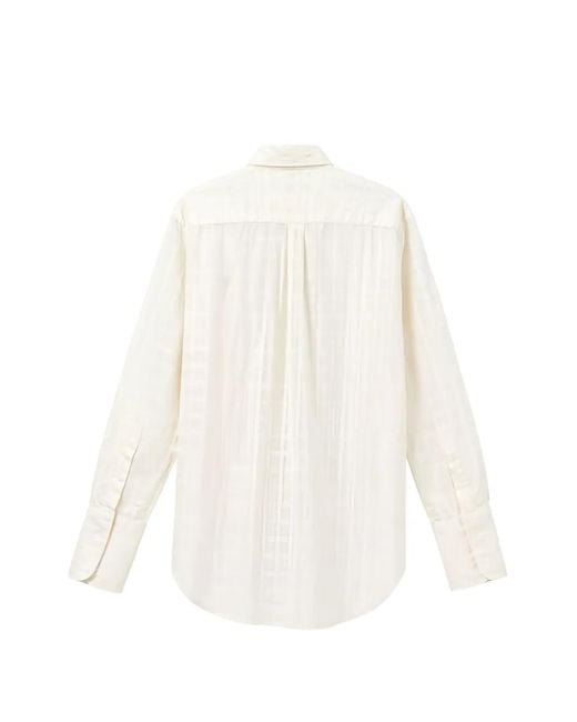 Aspesi White Check-Pattern Button-Down Shirt