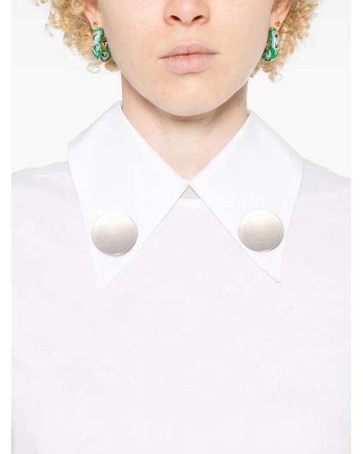 Jil Sander White Sheer Blouse