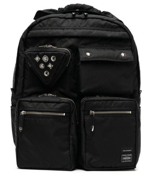 Toga Virilis Black X Porter Stud-embellishment Backpack for men
