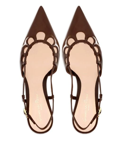 Gianvito Rossi Brown 55Mm Eloise Cut-Out Heeled Pumps