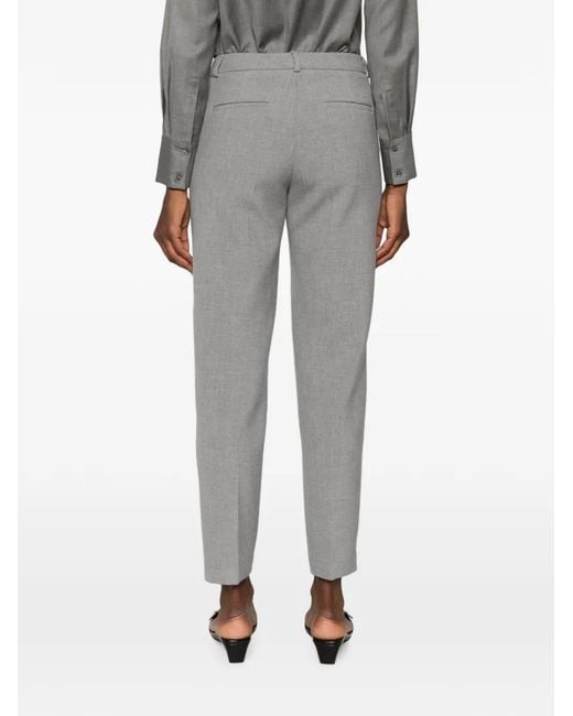 Peserico Gray Belt-Loops Tailored Trousers