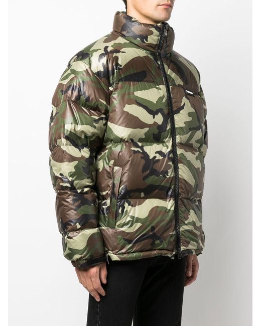 Vetements Green Camouflage-print Padded Jacket for men