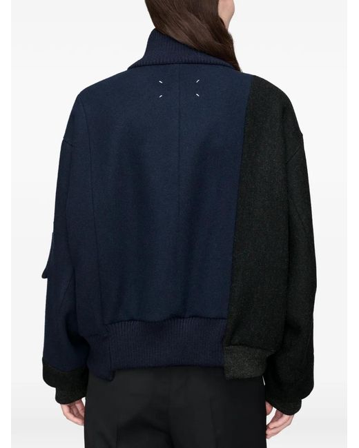 Maison Margiela Blue Spliced Bomber Jacket