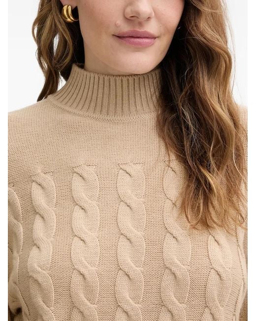 Cable knit sweater Guess de color Natural
