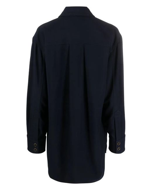 Rodebjer Blue Pointed-Collar Button-Up Shirt