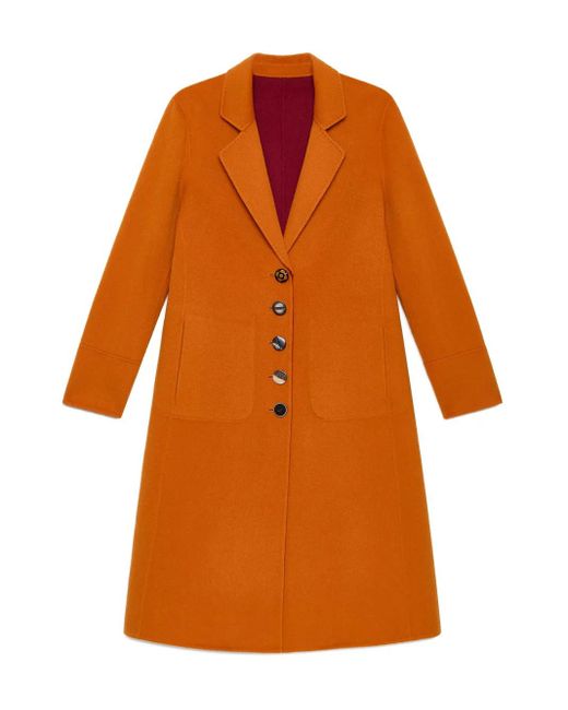 Maliparmi Orange Button-Detailed Coat