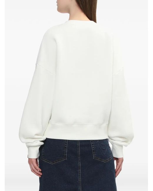 A Bathing Ape White Heart Appliqué Sweater