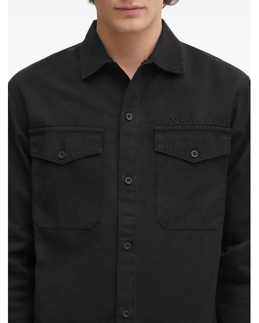 No Problemo Black Chest-Pocket Shirt for men