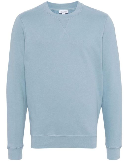 Sunspel Blue Fine-knit Cotton Sweater for men