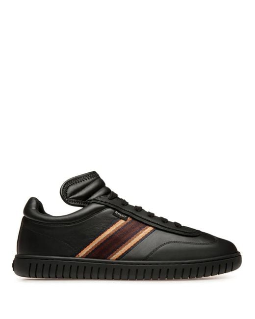 Bally Black Parrel Stripe-Detailing Sneakers for men