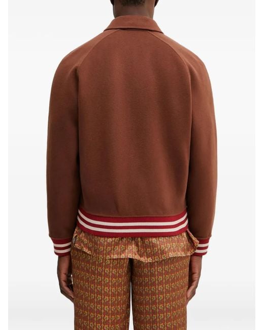 Drole de Monsieur Brown Logo-Embroidered Bomber Jacket for men