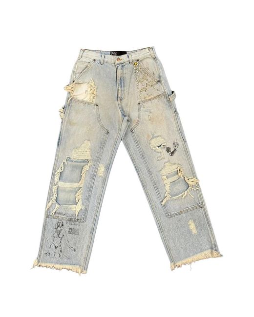 PALY White Busted Double-Knee Trousers for men