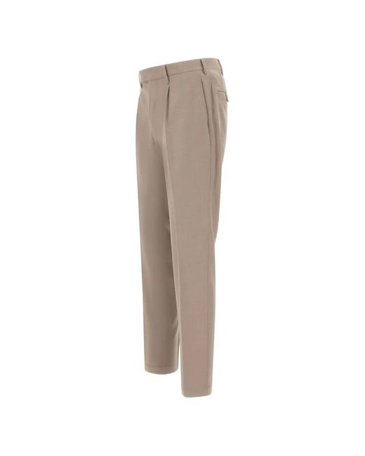 Devore Gray Pleated-Details Trousers for men