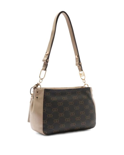 Liu Jo Black Medium Monogram Tassel Shoulder Bag